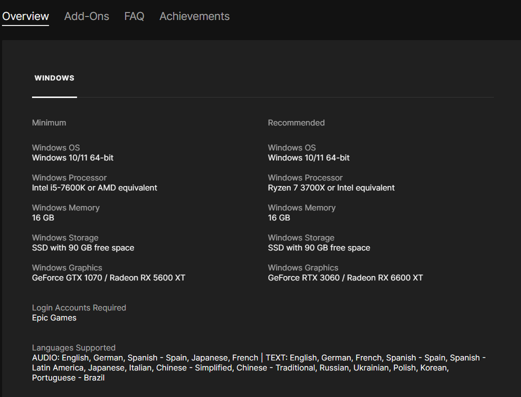 Alan Wake 2 System Requirements