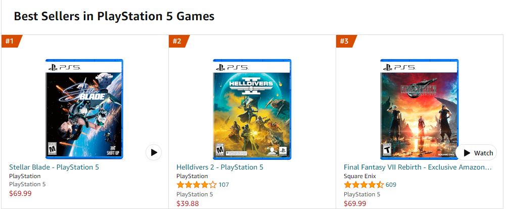 Stellar Blade Amazon Best-Selling PS5 Game
