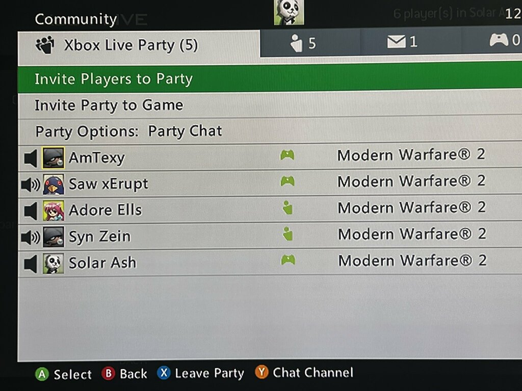 Xbox 360 Party Chat