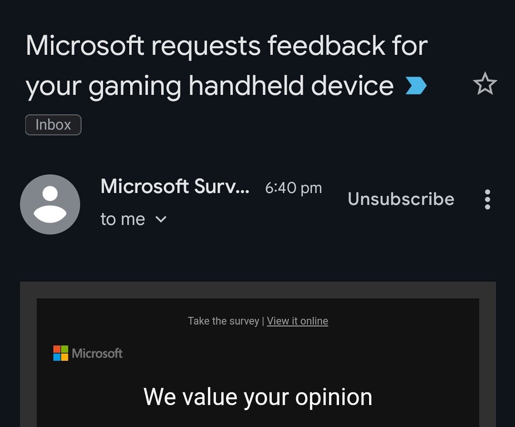 Xbox Handheld Survey