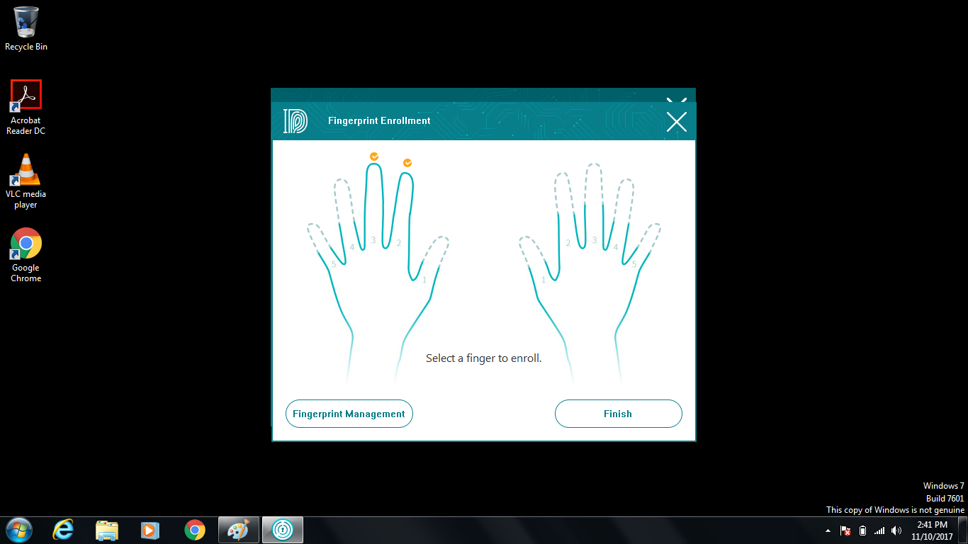 iKey USB Fingerprint Reader - fingerprint enrollment
