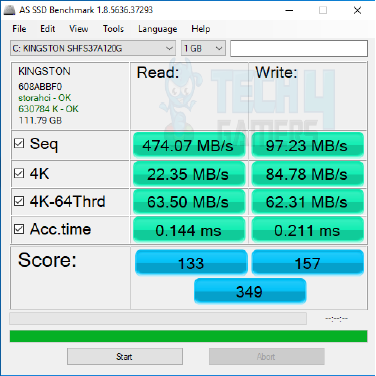 asus hero x AS SSD software tests