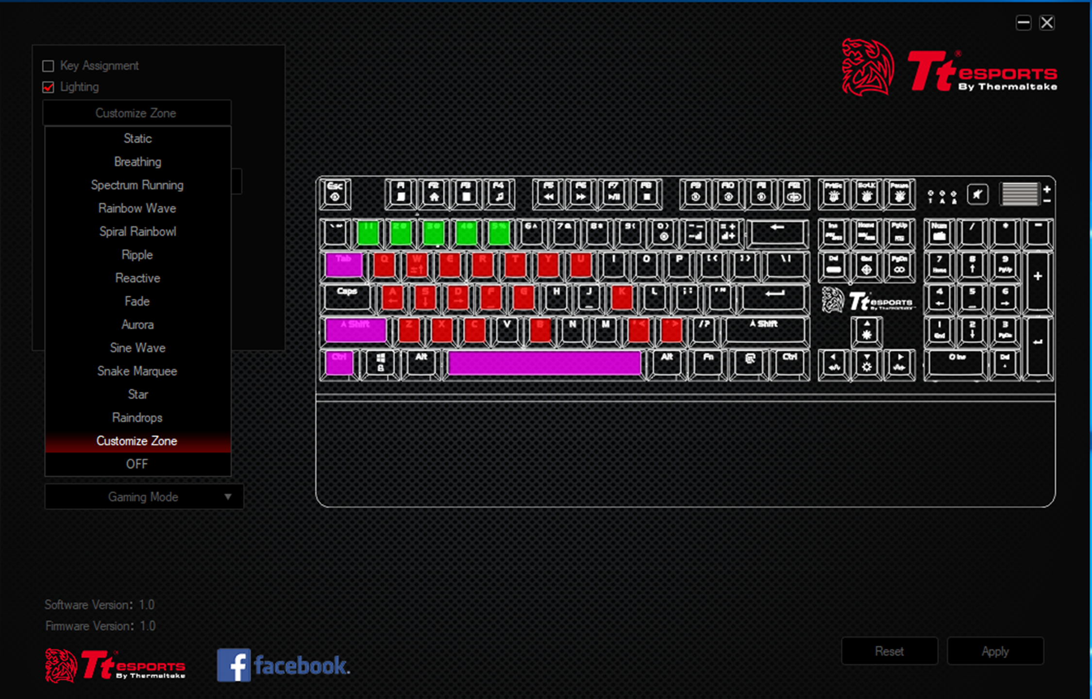 challenger gaming keyboard color effect