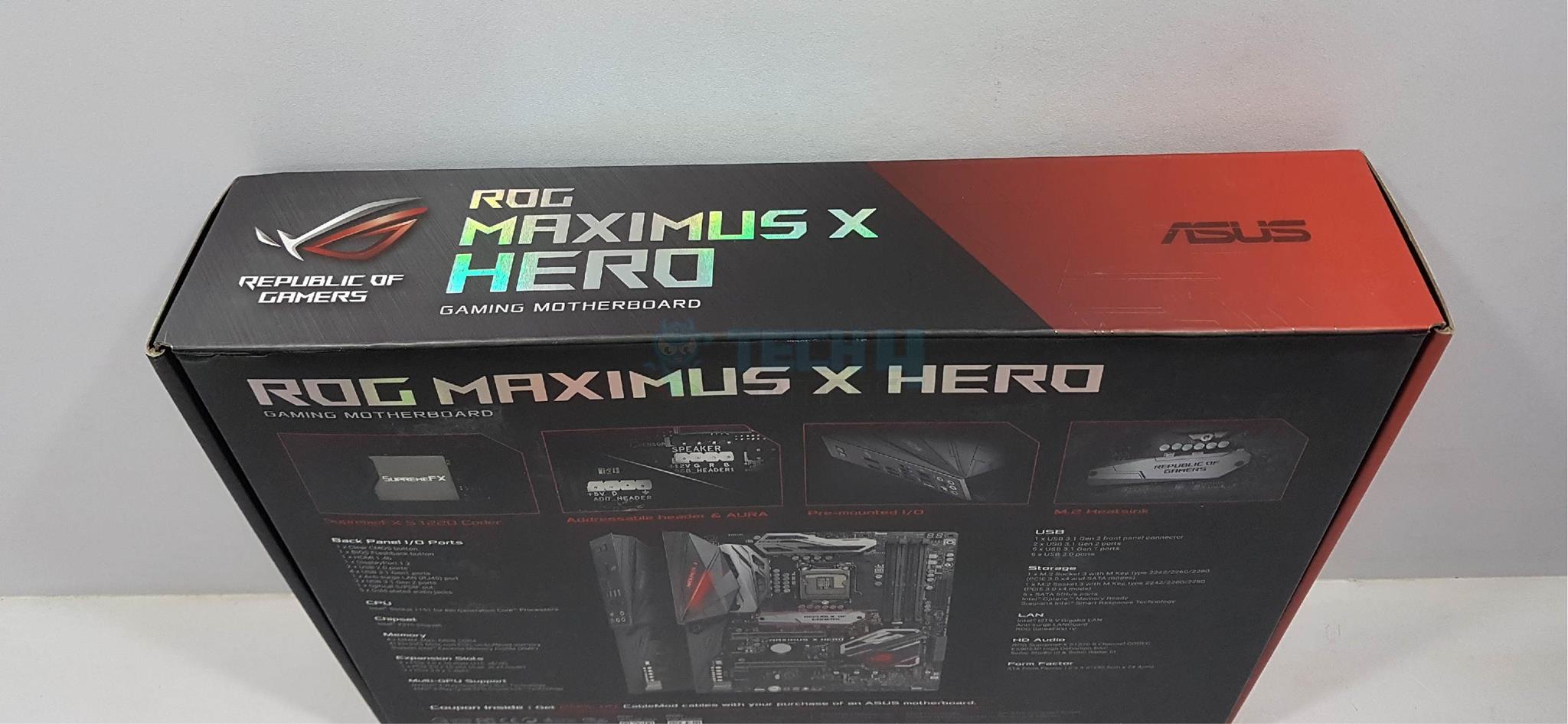 Asus ROG Maximus X Hero Right and Rear Side Packaging 