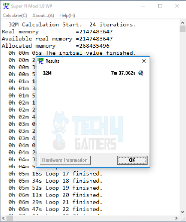 Super PI benchmarks (Image By Tech4Gamers)