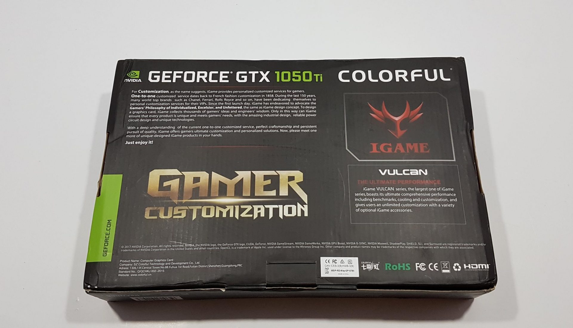 Colorful iGame GeForce GTX 1050Ti Vulkan U 4G EC Review