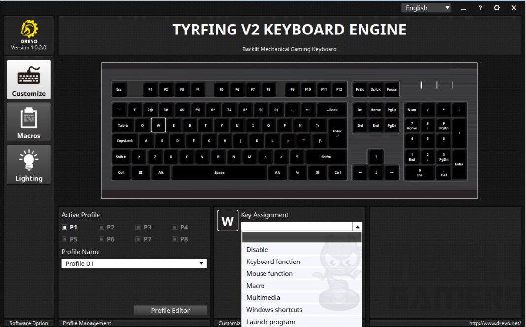 Drevo Tyrfing V2 Software Lighting