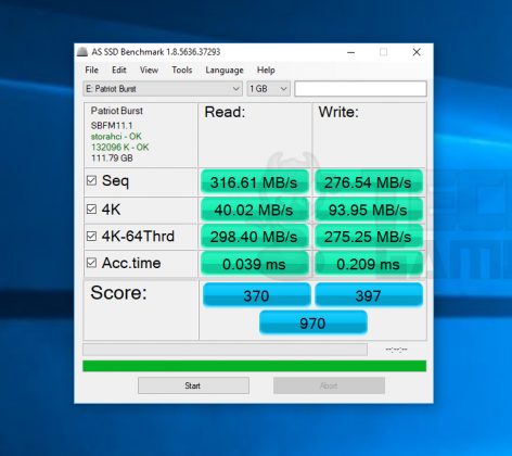 120GB Patriot Burst SSD Testing