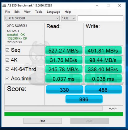 xpg sx950u SSD