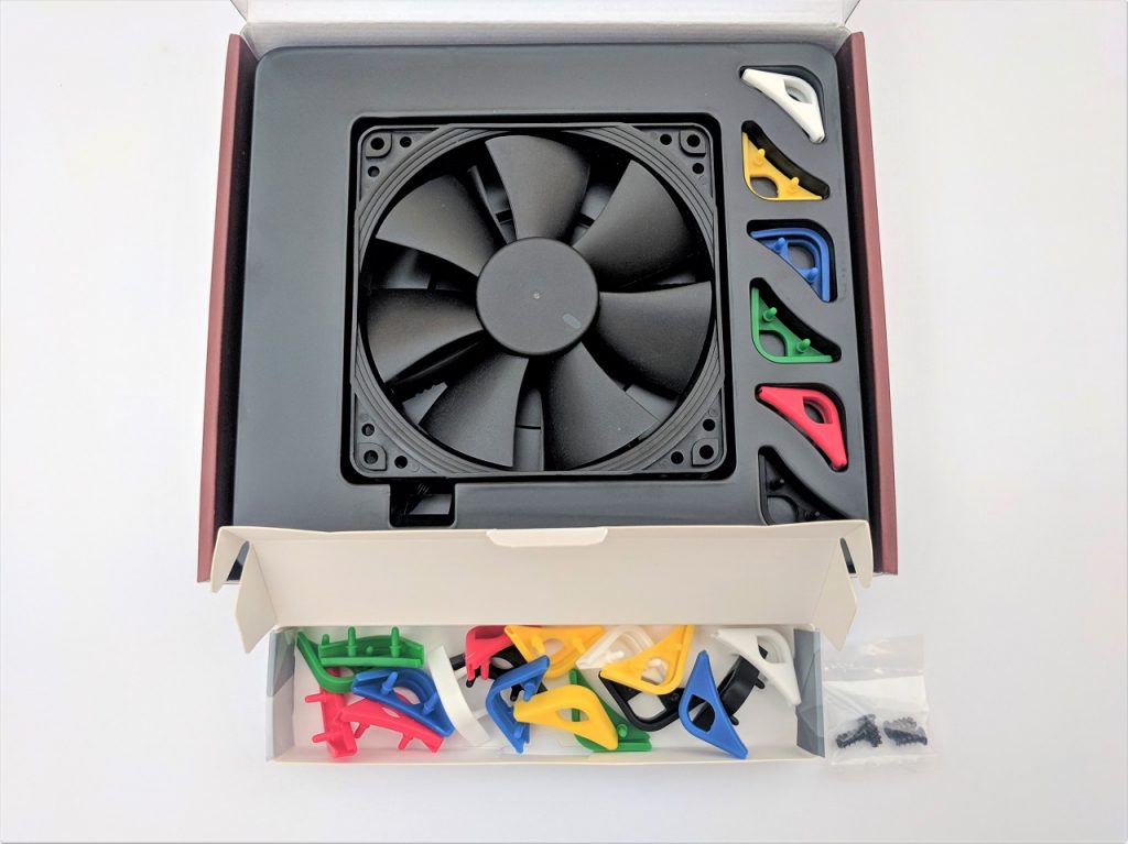 The box of the Noctua NA-SAVP1 CHROMAX set is very generous in space and contains 16 packs of Anti-Vibration fan mounts. (Image By Tech4Gamers)
