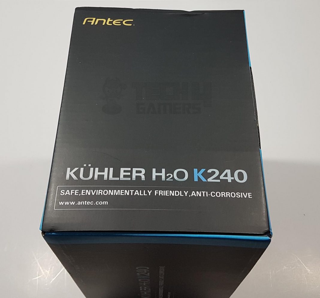Antec Kuhler H2o Top Left and right side Packaging