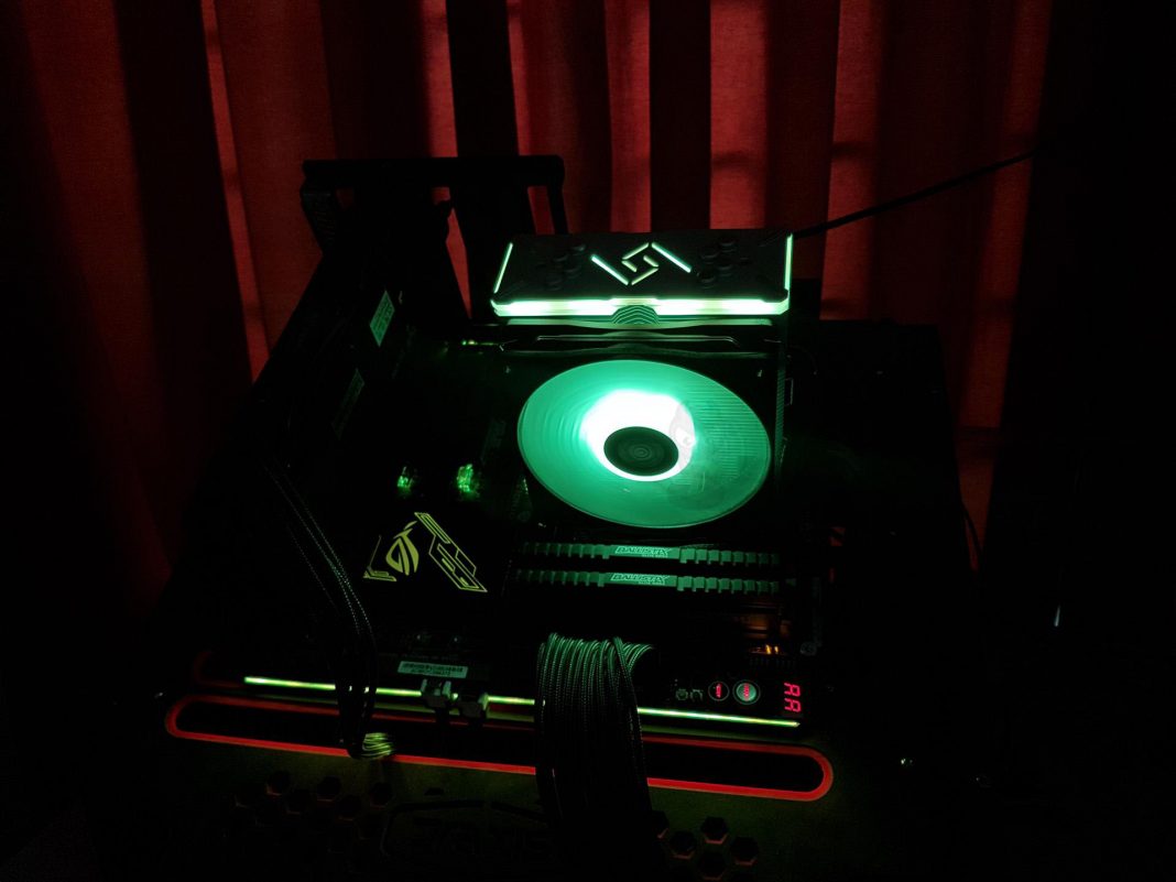 deepcool cpu cooler rgb green light