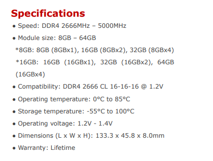 Spectrix D41 RGB Specifications