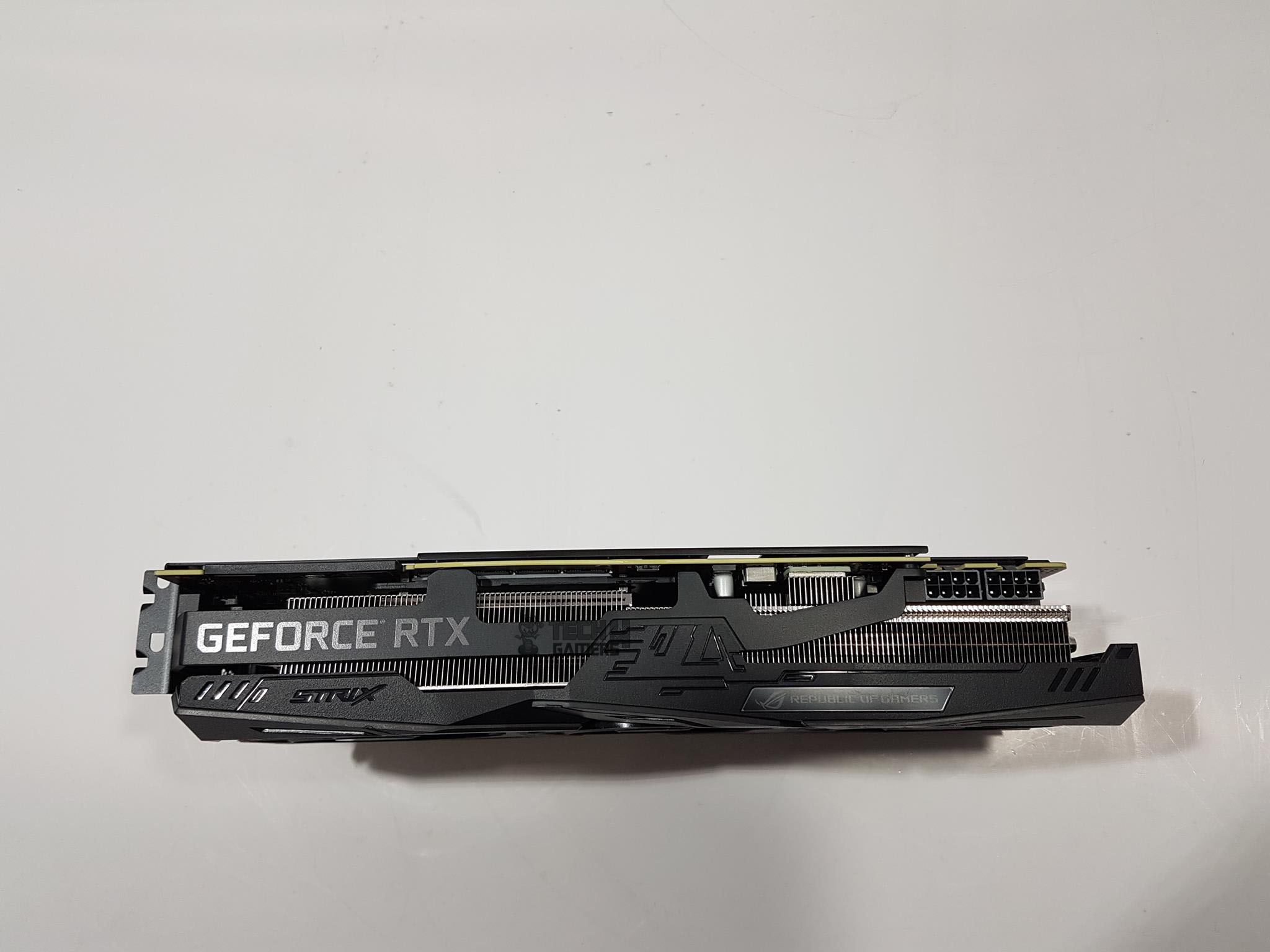 The top side of the graphics card
