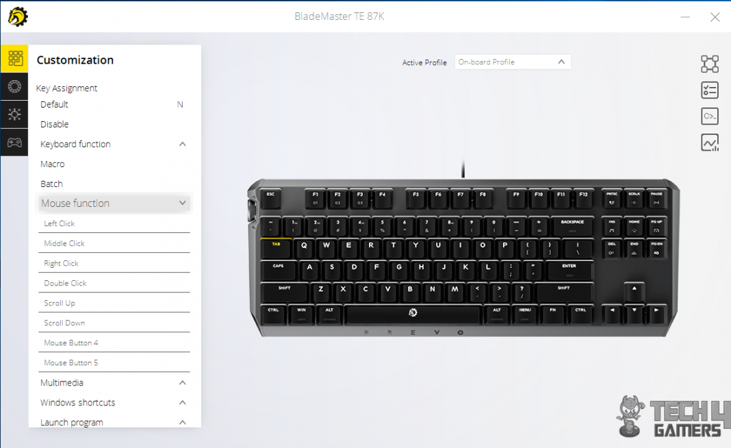 Drevo blademaster keyboard RGB setting