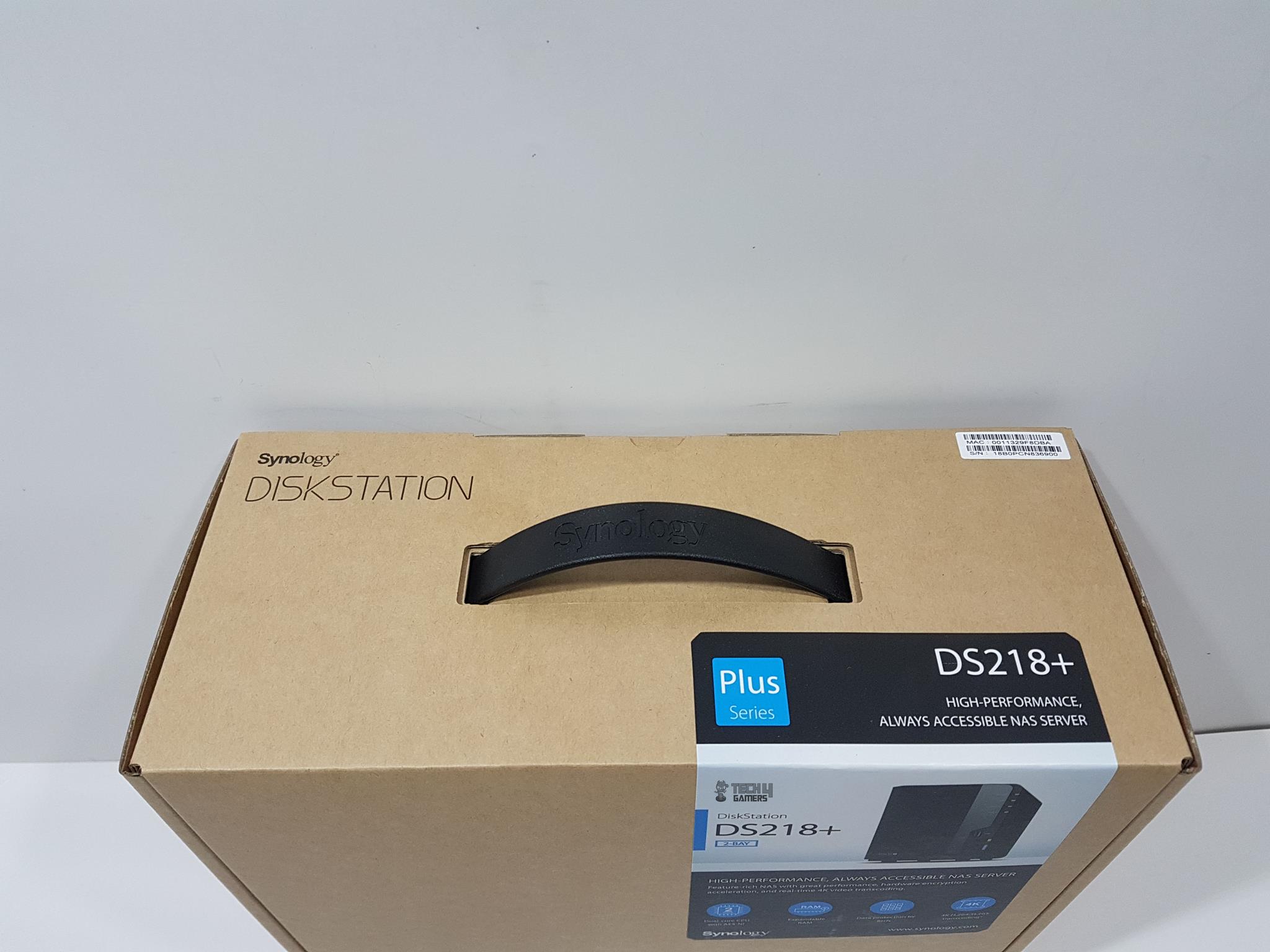 Synology 2 bay Nas Diskstation Ds218+ Top Side Packaging