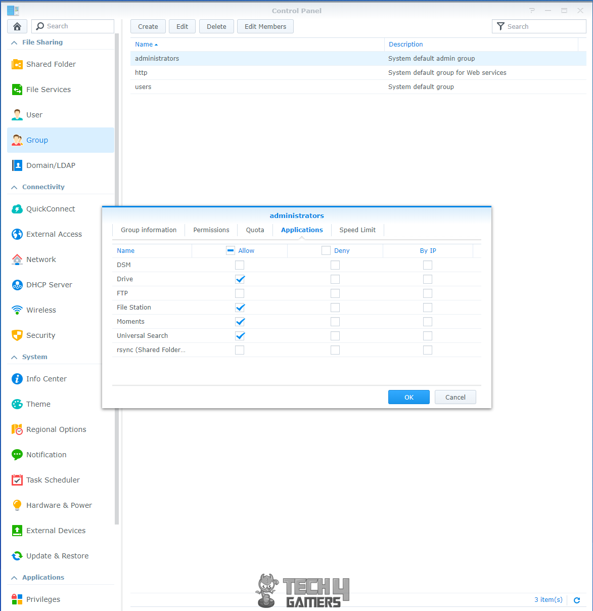 Synology ds218+ setup Applications 