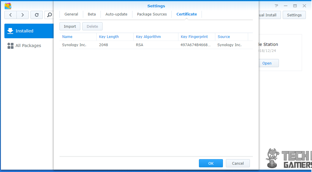 Synology 218+ Trusted Certificate 