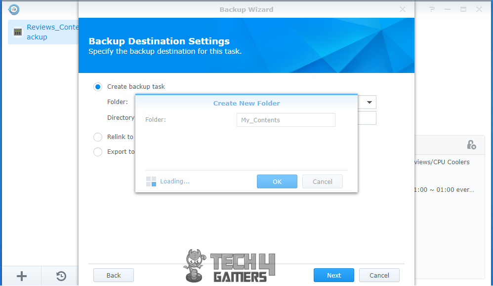 Synology Cloud Services Create new folder 