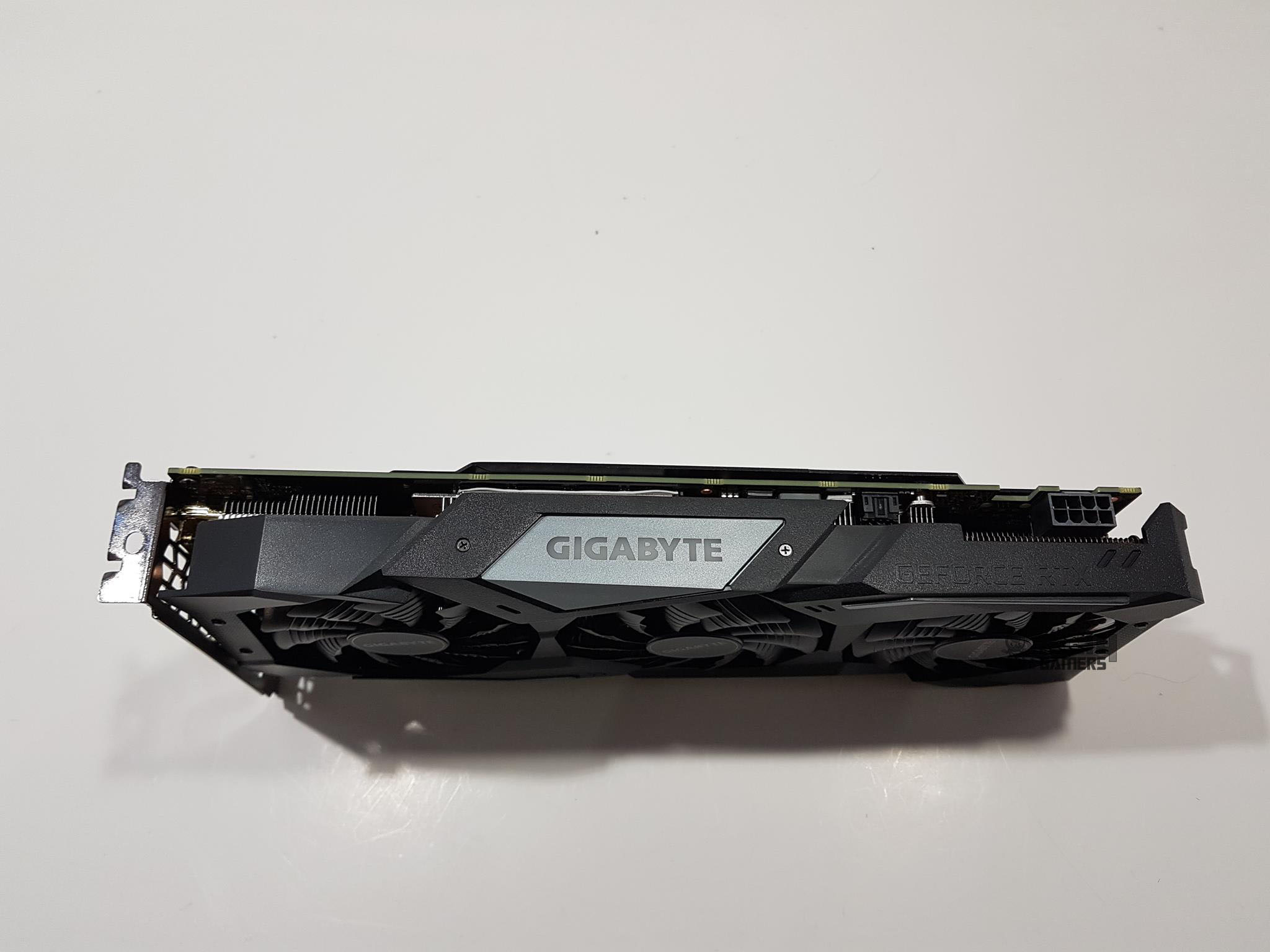 Gigabyte GeForce RTX 2060 Gaming Pro OC 6G — The top side of the GPU