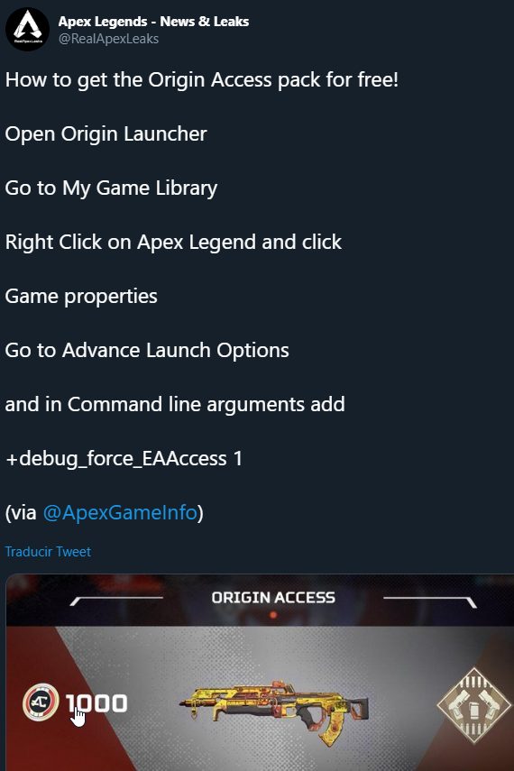 Apex Legends How To Get Free Origin Access Pack That Includes 1000 Coins And Epic Skin