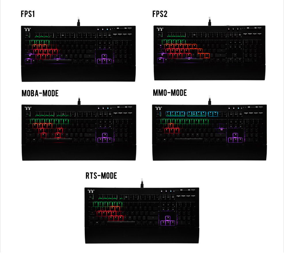 TT gaming keyboard RGB Lighting