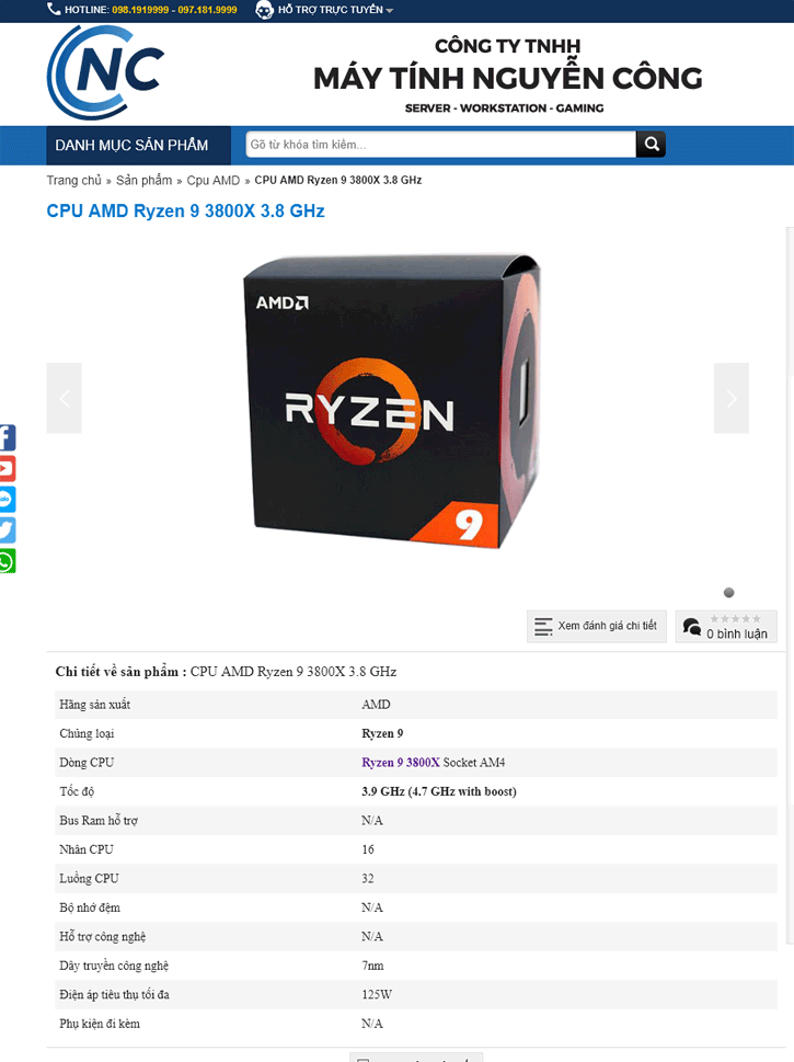 Amd Ryzen 9 3800x 16 Cores Ryzen 7 3700x And Ryzen 5 3600x Listed In Online Store