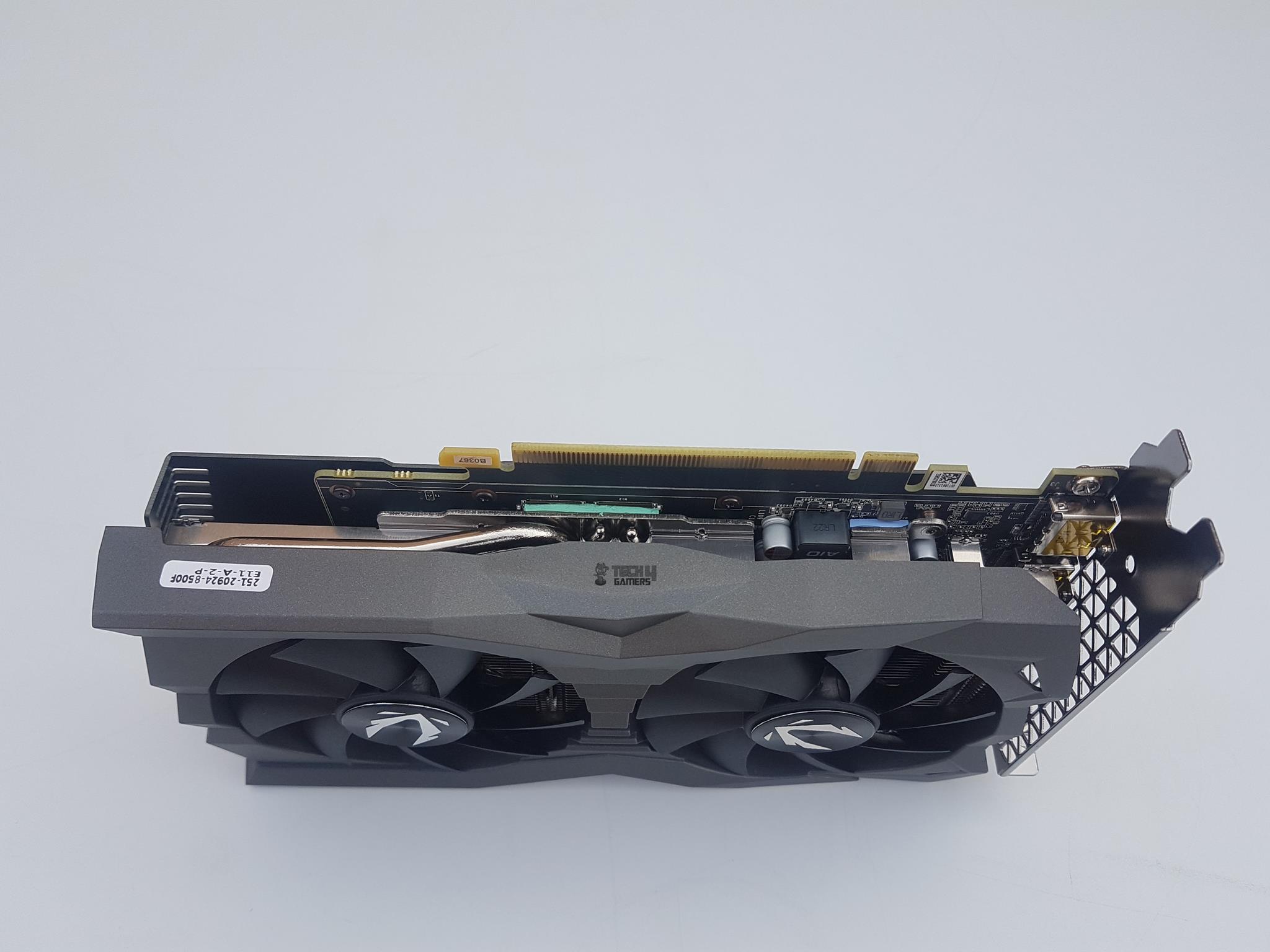 ZOTAC GeForce GTX 1660 Ti Amp Edition — The bottom side of the GPU