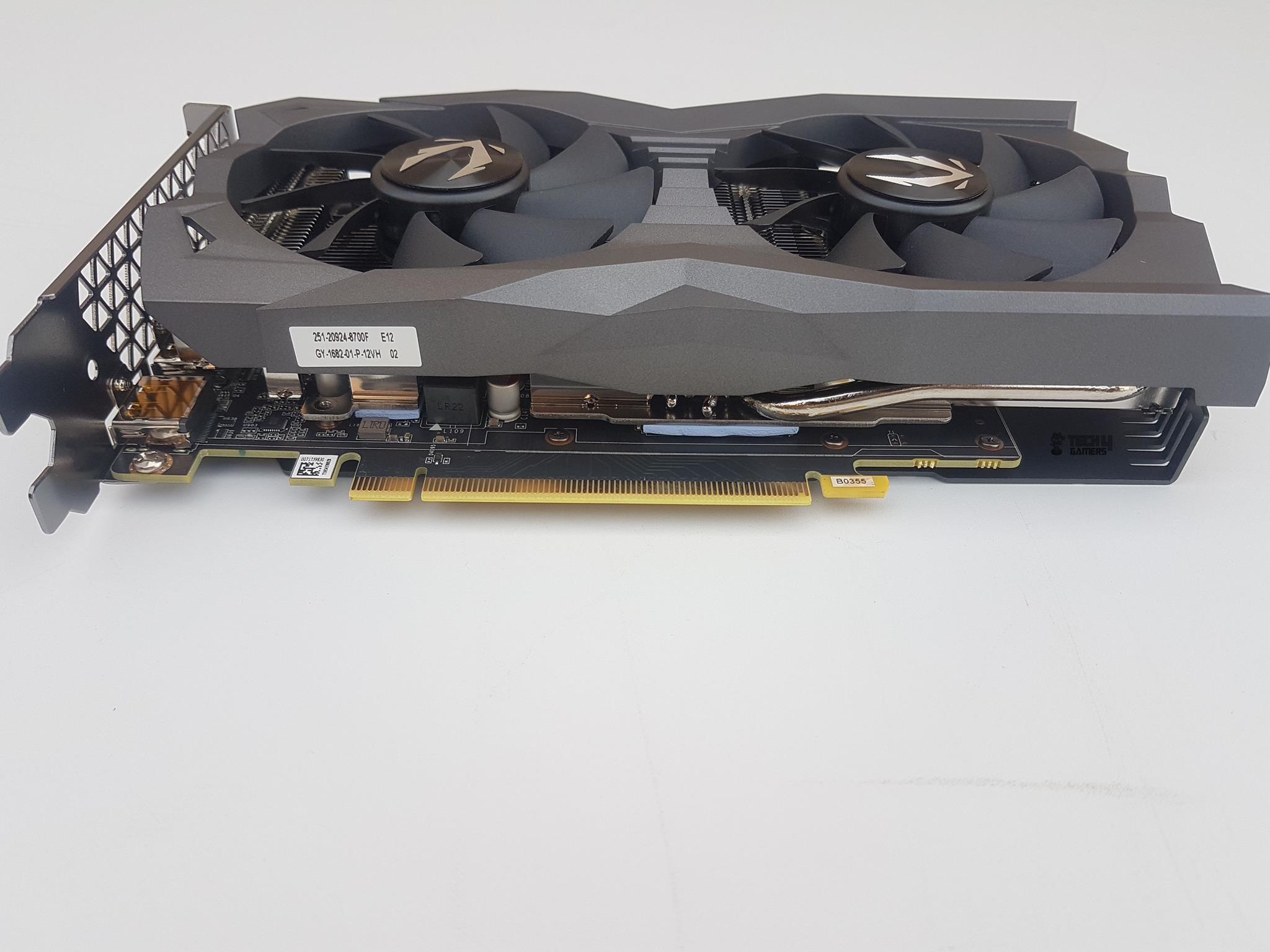 ZOTAC GeForce GTX 1660 Amp Edition — The bottom side of the GPU – Image Captured By Tech4Gamers