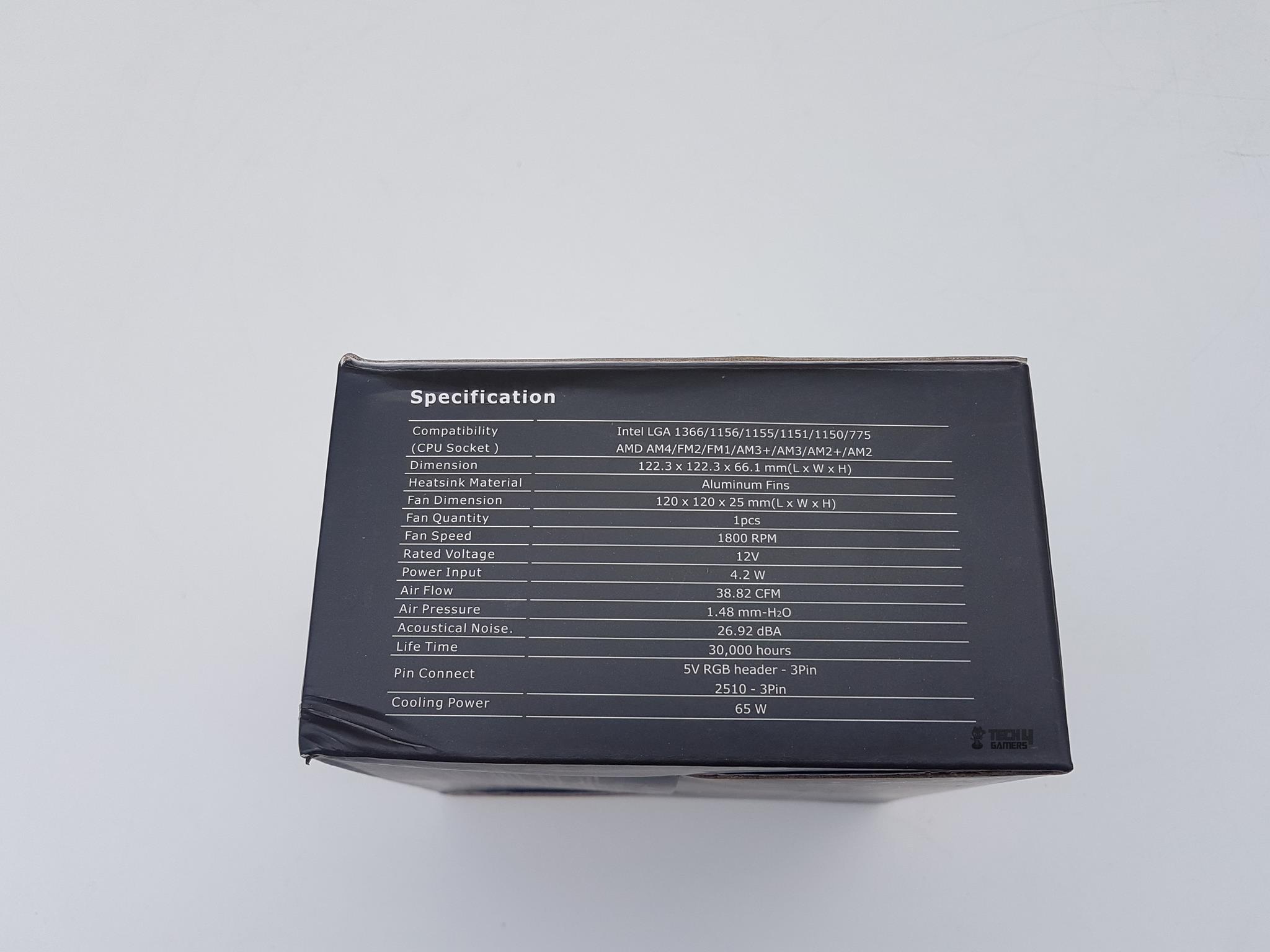 Thermaltake UX100 Backside Packaging