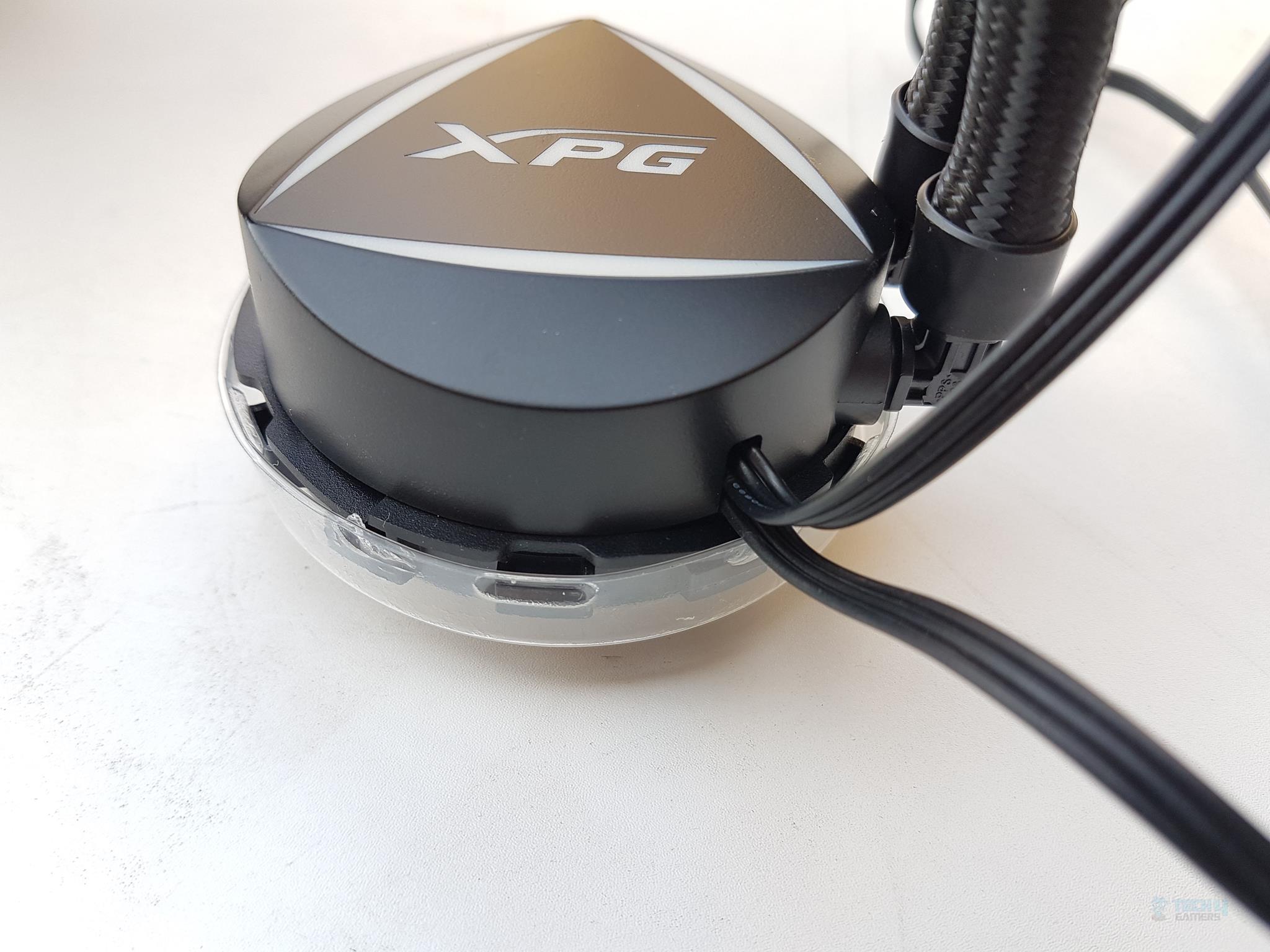 XPG Levante 240 Liquid CPU Cooler — The top section of the housing