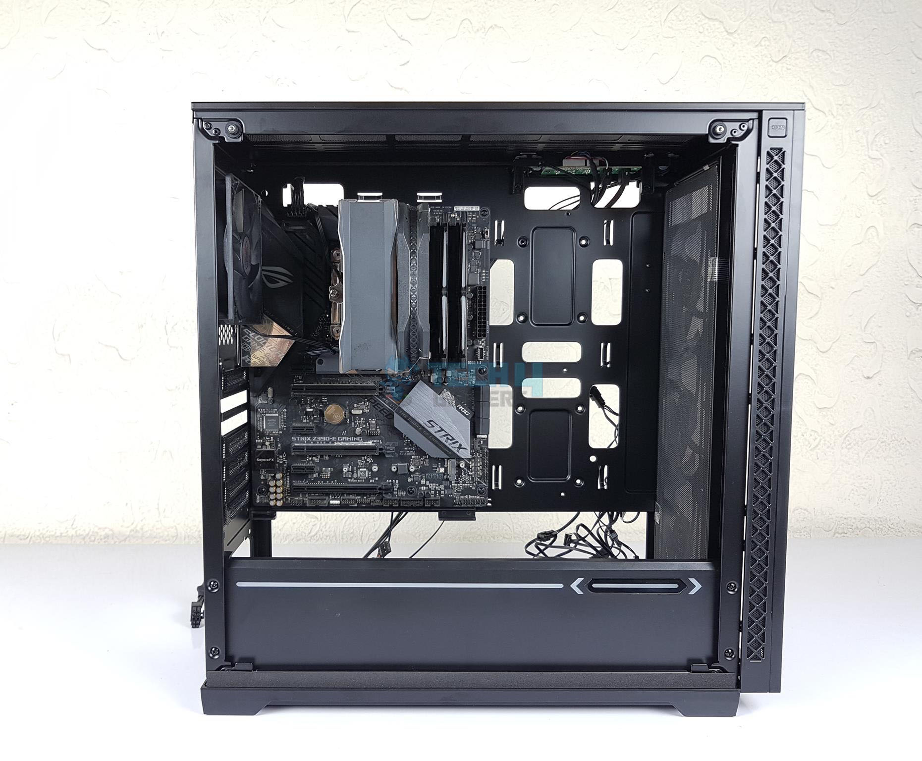 DeepCool MATREXX 70 ADD-RGB 3F — Motherboard and cooler installed