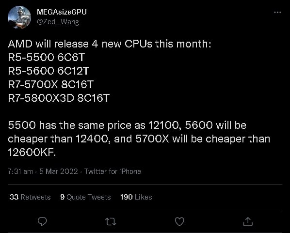 AMD 4 New CPUs