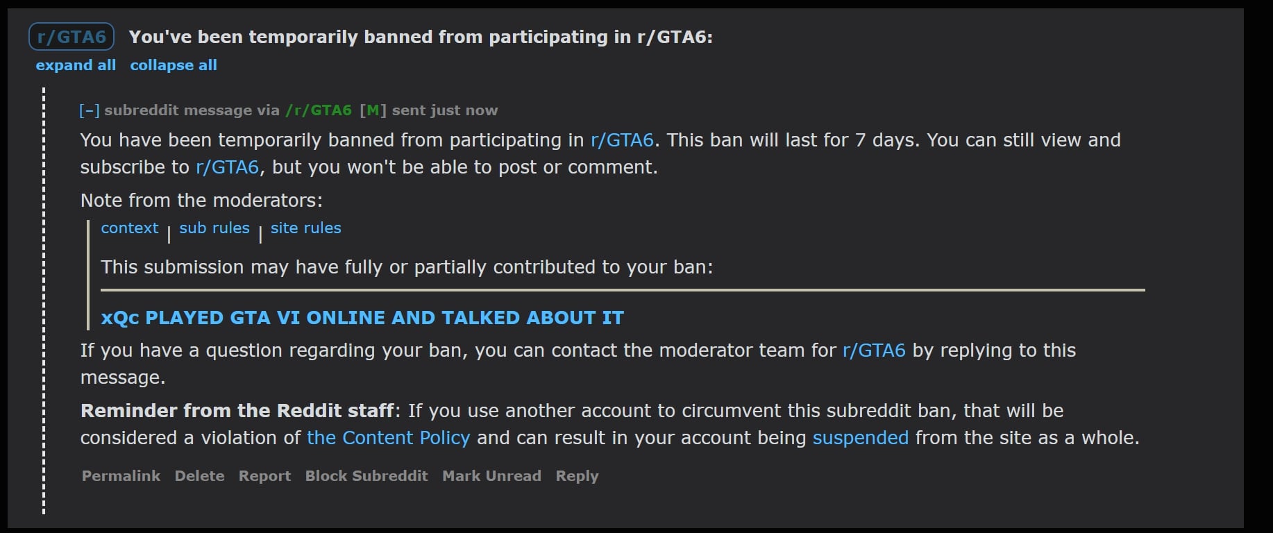 Zimited Banned from GTA forum