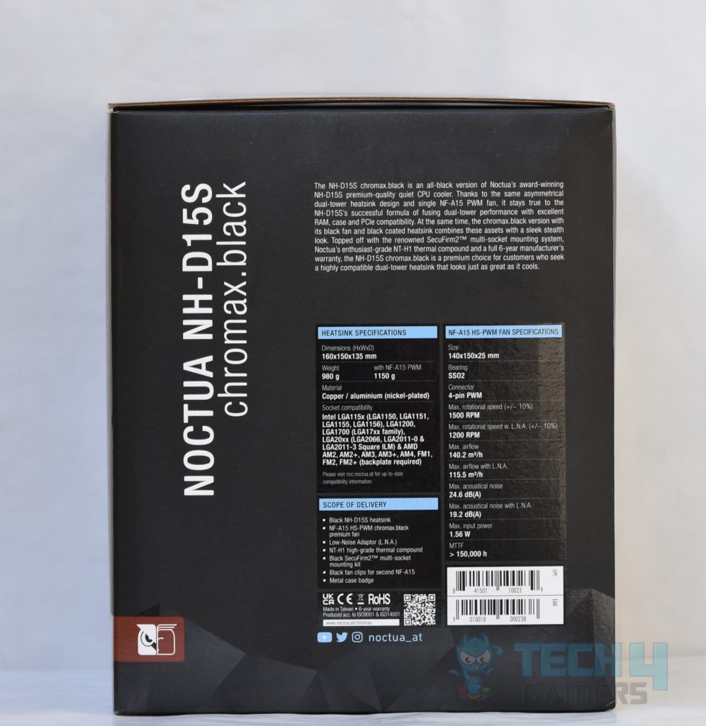Noctua NH-D15S chromax.black Packaging side