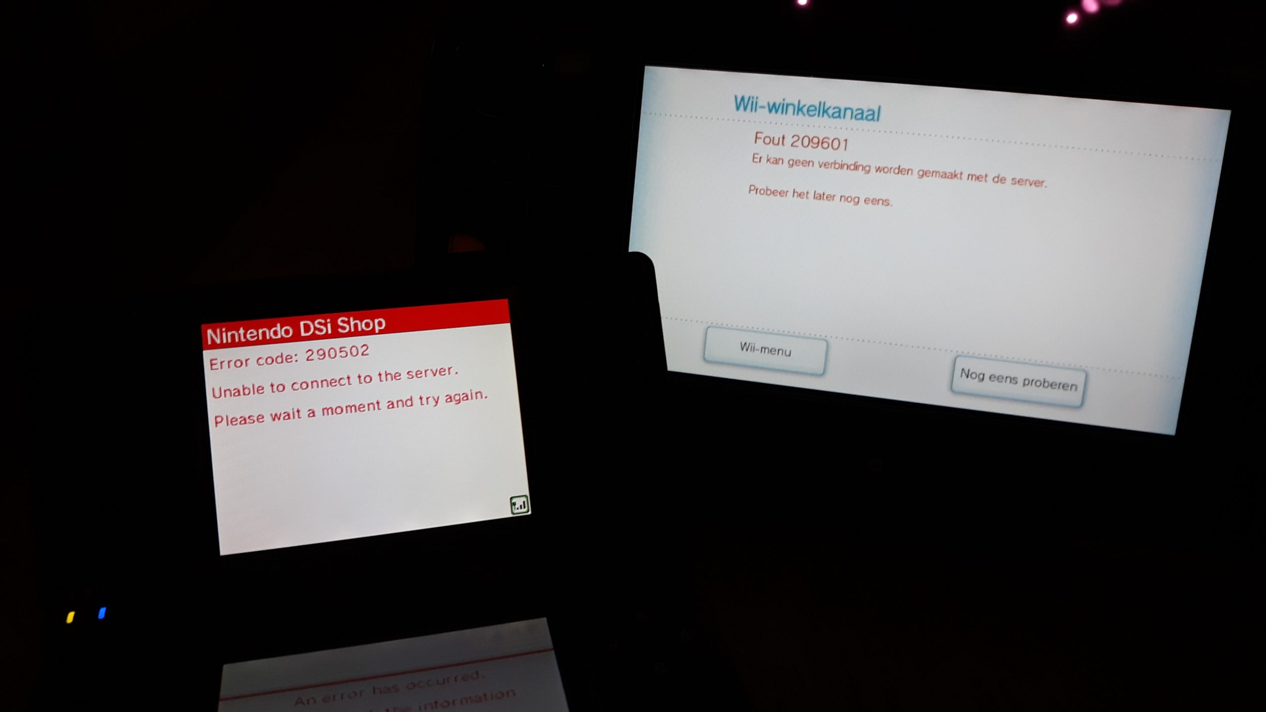 Nintendo Wii DsI Shop Channel Down