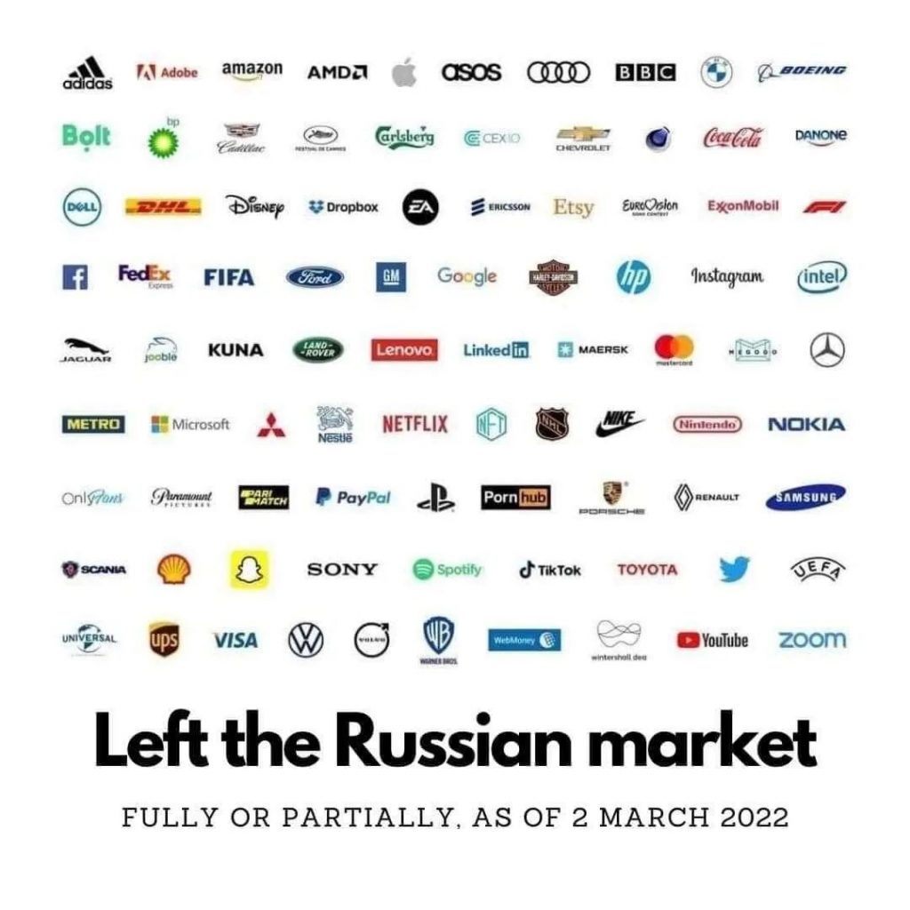More than 150 Companies Boycotted Russia Over Ukraine Invasion