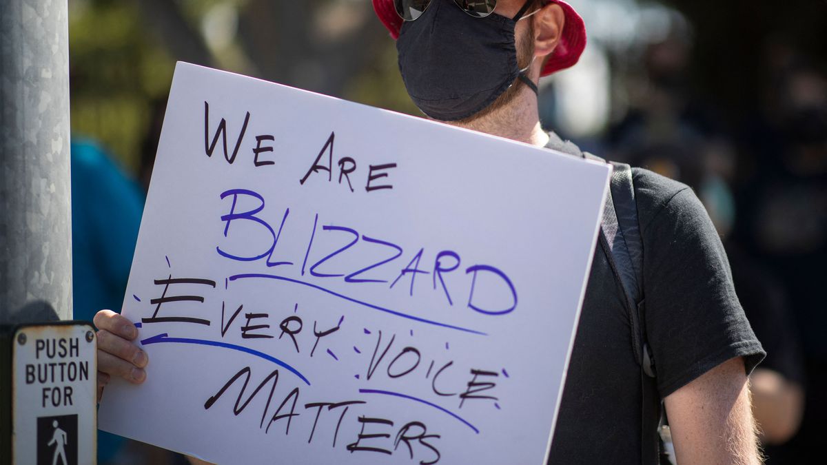 Blizzard protest