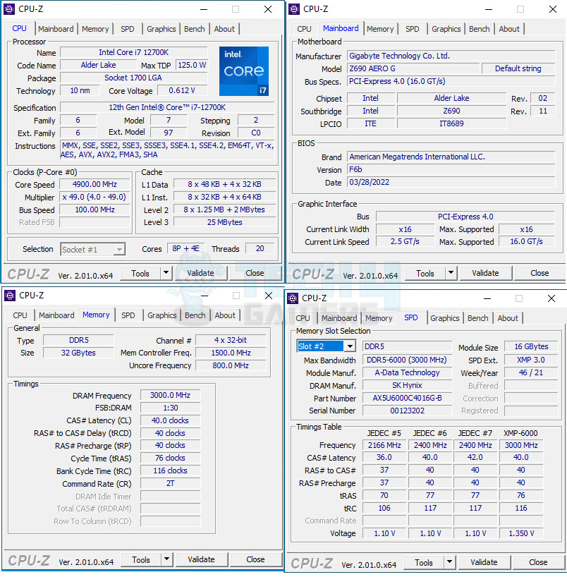 XPG Lancer DDR5 RGB on CPU-Z