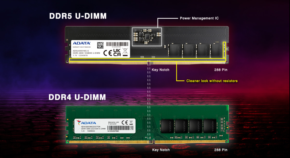 differences between the DDR4 and DDR5 modules