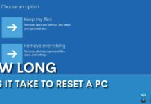 HOW LONG DOES IT TAKE TO RESET A PC