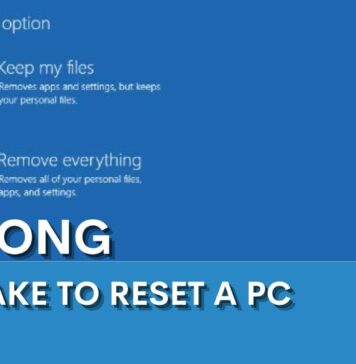 HOW LONG DOES IT TAKE TO RESET A PC