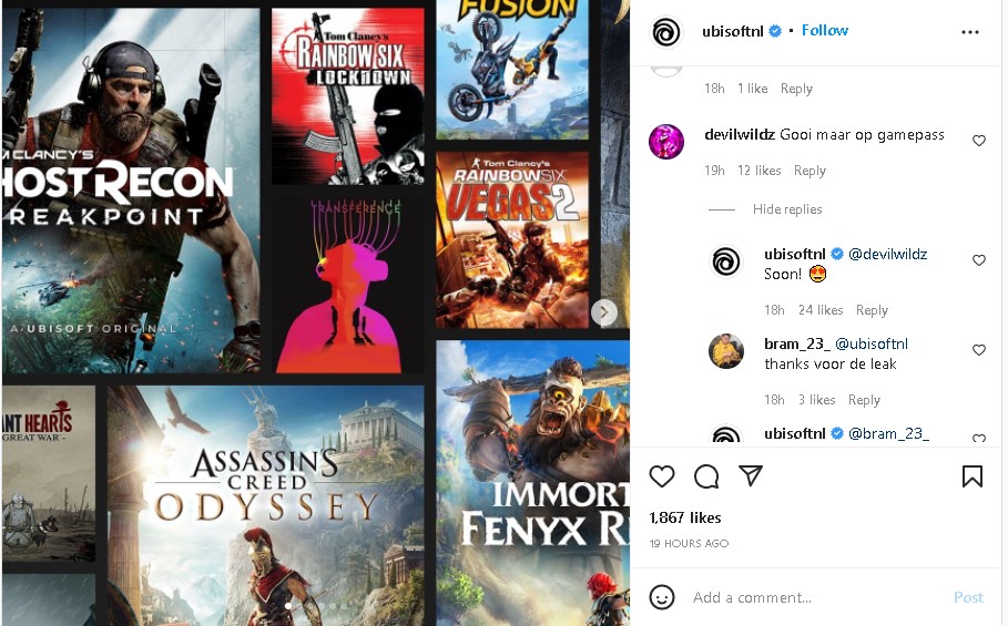 Ubisoft Plus Joining Gamepass