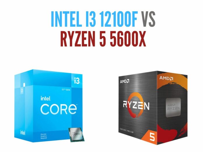 Intel Core i3 12100F vs AMD Ryzen 5 5600x