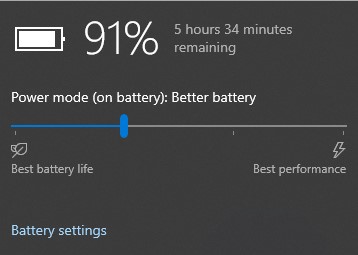 A method for extending laptop battery life through changing battery modes