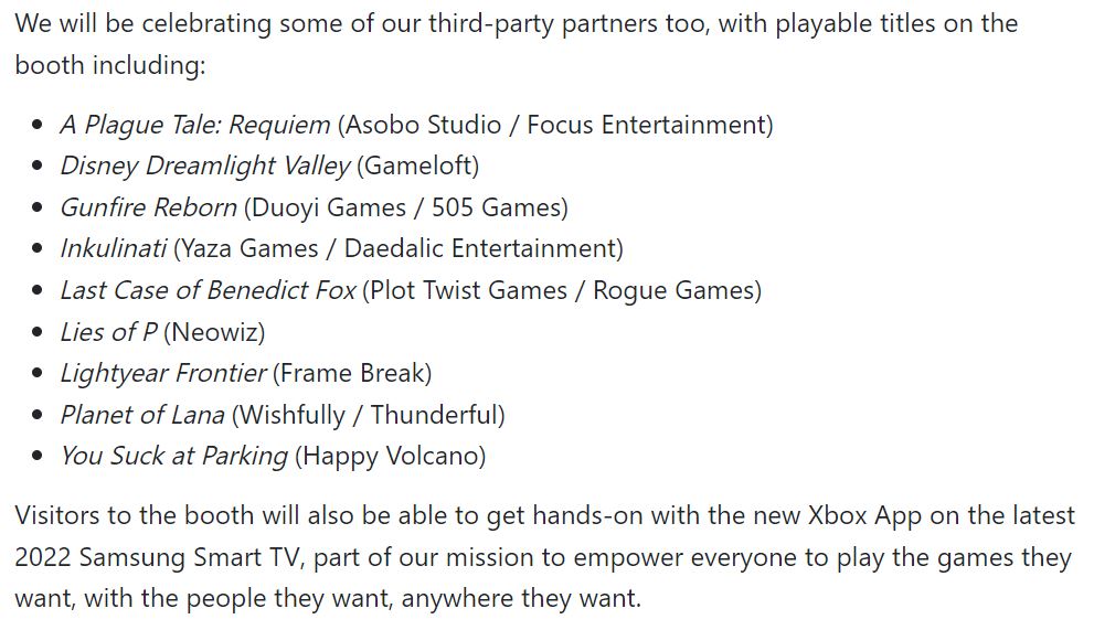 Xbox Third Party Studio Games