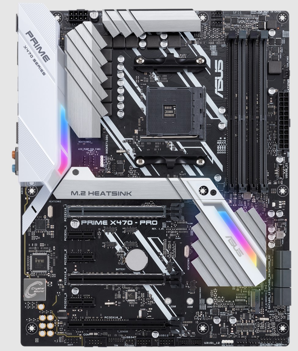PRIME X470-PRO – Wir empfehlen dieses X470 Motherboard für weiße PC-Builds.