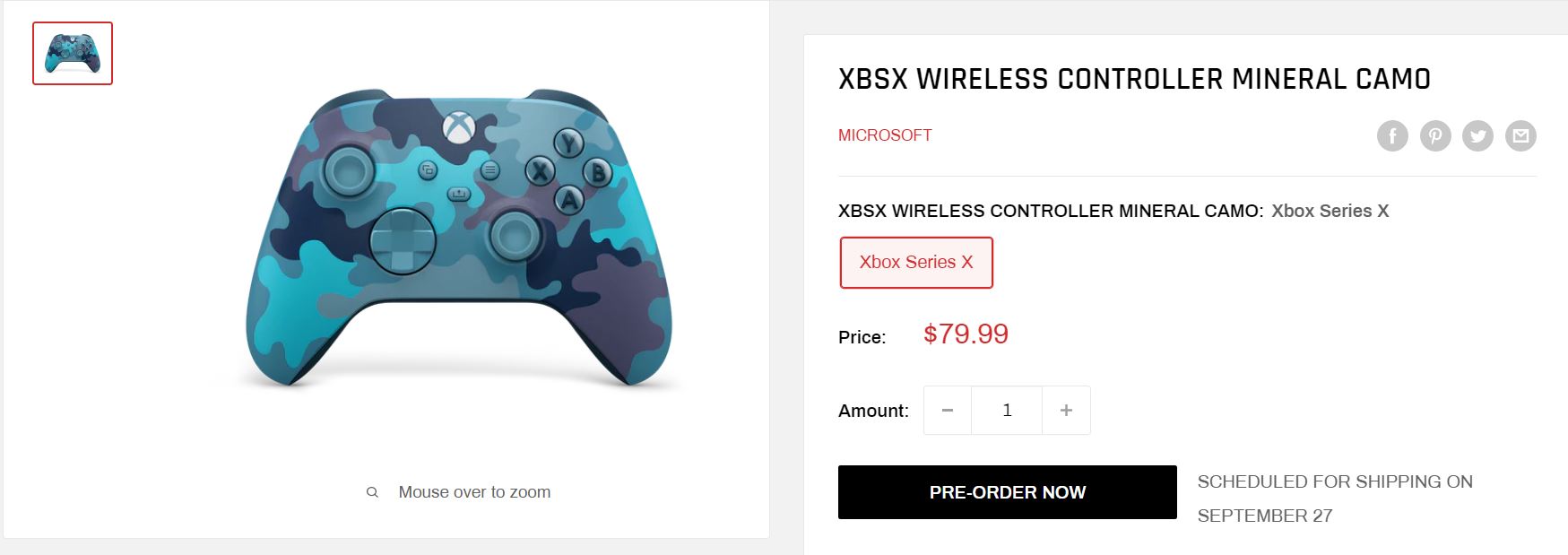 Microsoft Xbox Controller - Camo Blue for sale online