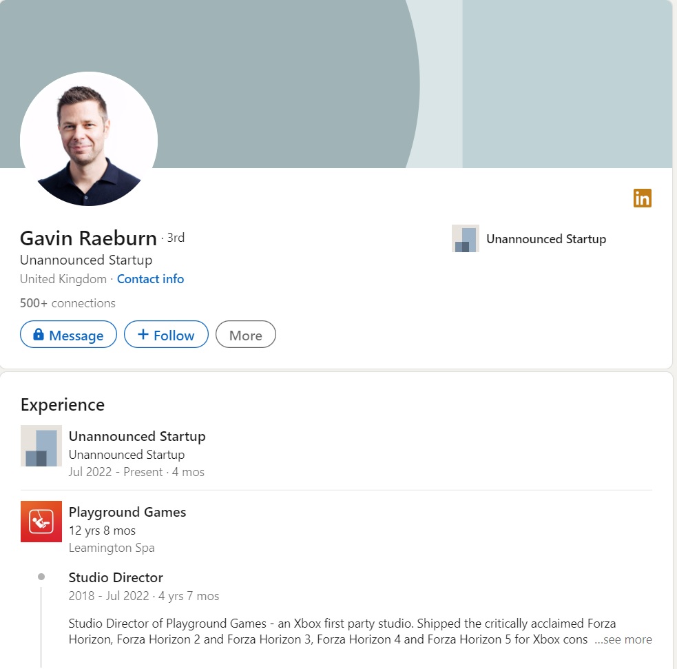 Gavin Raeburn Unannounced Startup