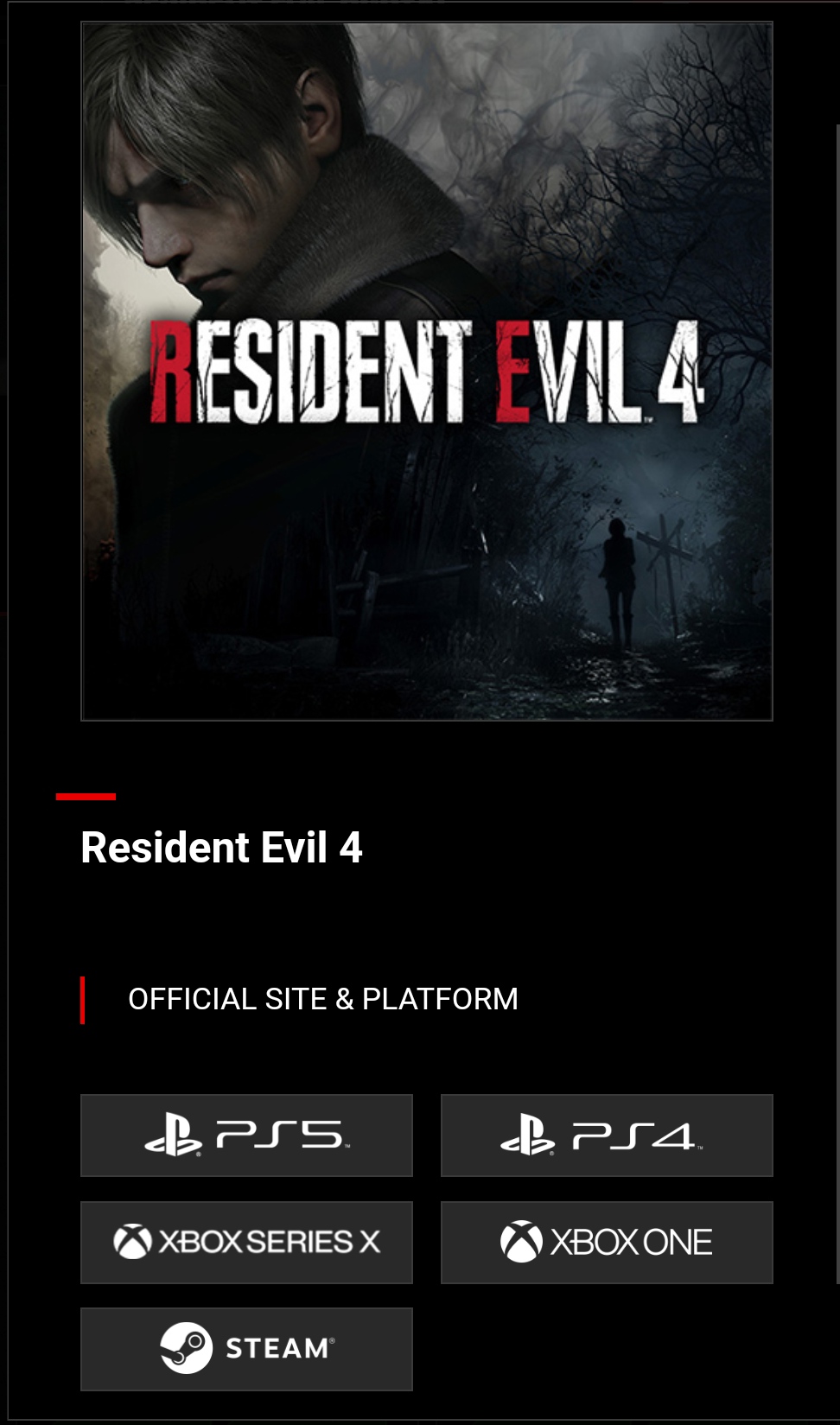 Resident Evil 4 Remake Platforms 